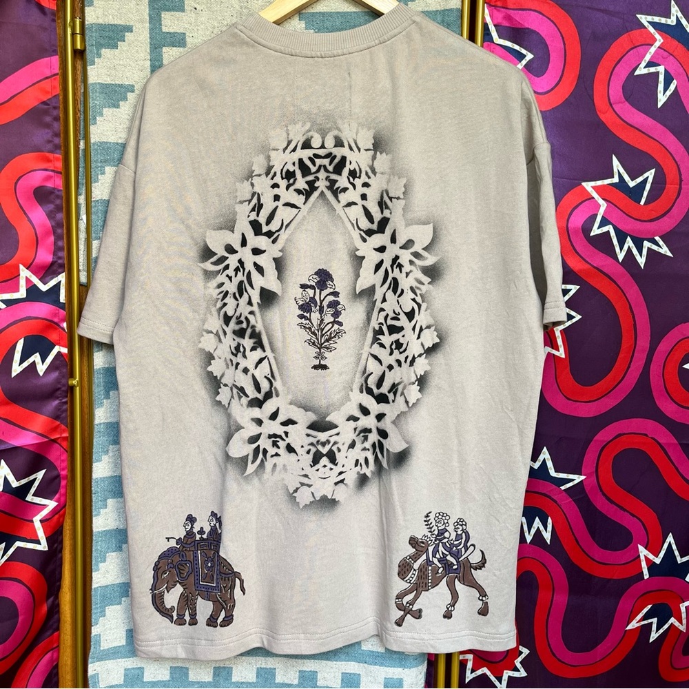 Farak BARAAT Block printed T-Shirt Handmade India Cotton Limited Edition Graphic - Picture 4 of 12